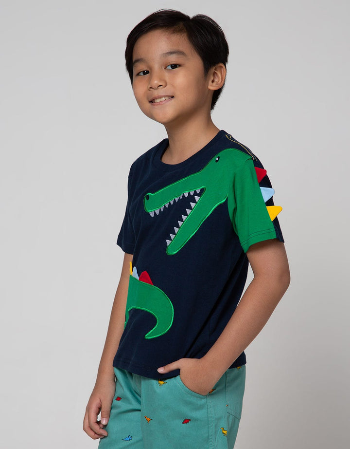 Little M Short Sleeve T-Shirt Crocodile Sambung Cucuk Bordir