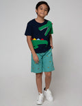 Little M Short Sleeve T-Shirt Crocodile Sambung Cucuk Bordir