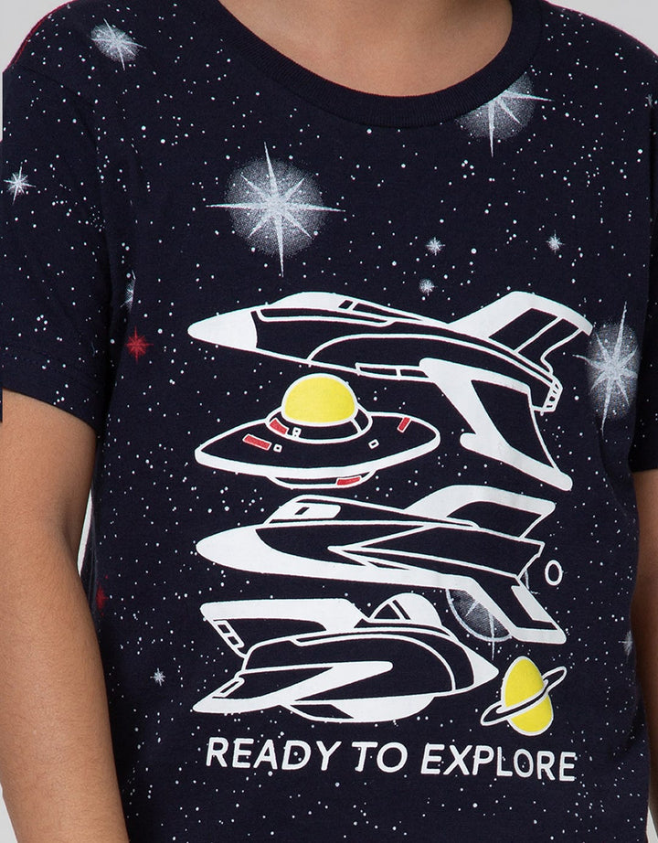 Little M Short Sleeve T-Shirt Splash Ready To Explore