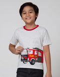Little M Short Sleeve T-Shirt Flip Fire Truck