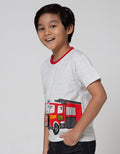 Little M Short Sleeve T-Shirt Flip Fire Truck