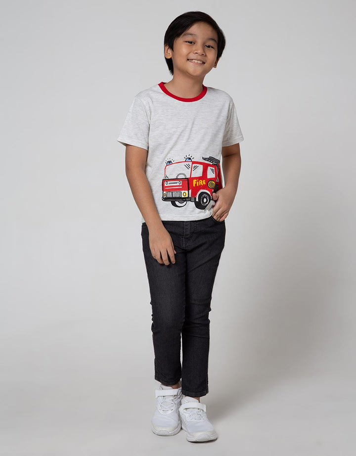 Little M Short Sleeve T-Shirt Flip Fire Truck