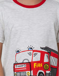 Little M Short Sleeve T-Shirt Flip Fire Truck