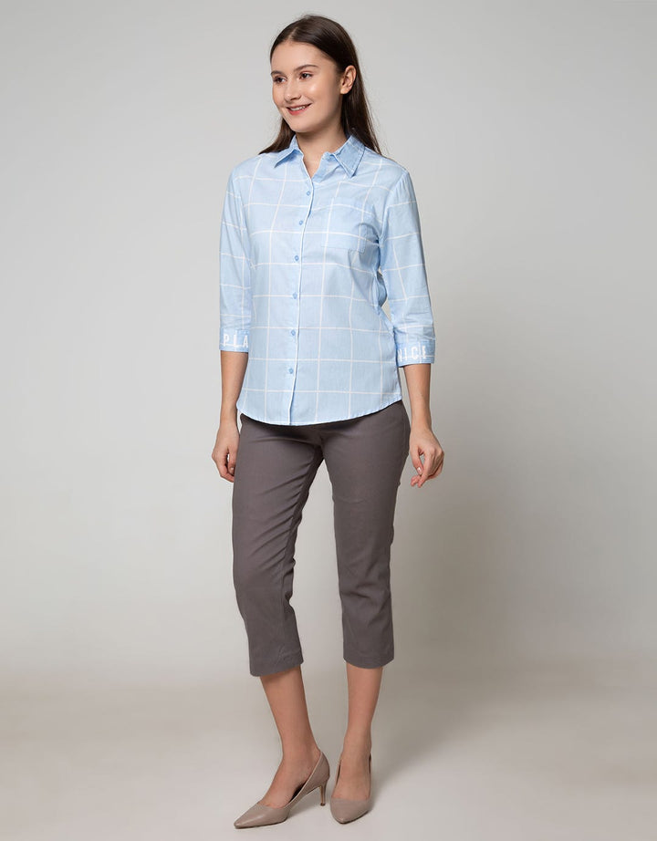 Nevada Long Sleeve Shirt Top Cotton Checkk Print