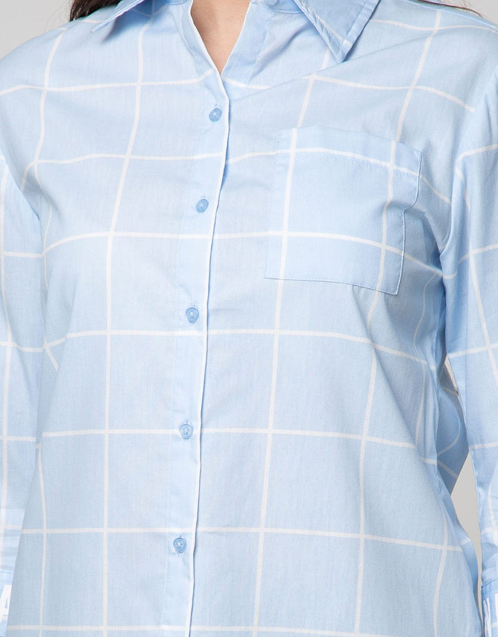 Nevada Long Sleeve Shirt Top Cotton Checkk Print