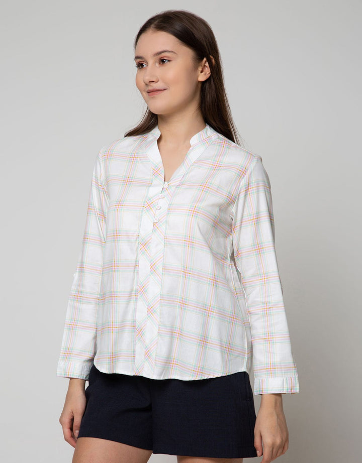 Nevada Long Sleeve Shirt Woven Cotton Print Check