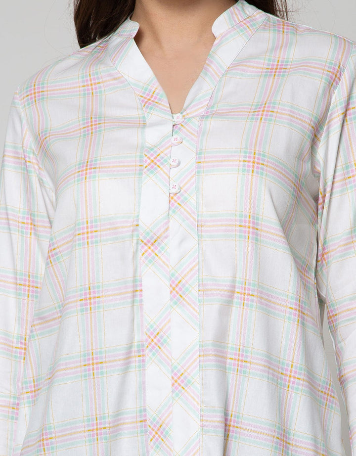 Nevada Long Sleeve Shirt Woven Cotton Print Check