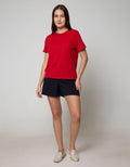 Connexion Short Sleeve T-Shirt Round Neck Slub Try With 2 Button