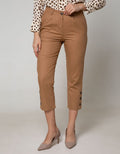 Connexion Capri Pants Texture With Button In Leg