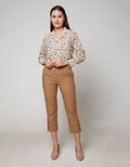 Connexion Capri Pants Texture With Button In Leg