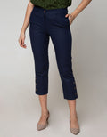 Connexion Capri Pants Texture With Button In Leg