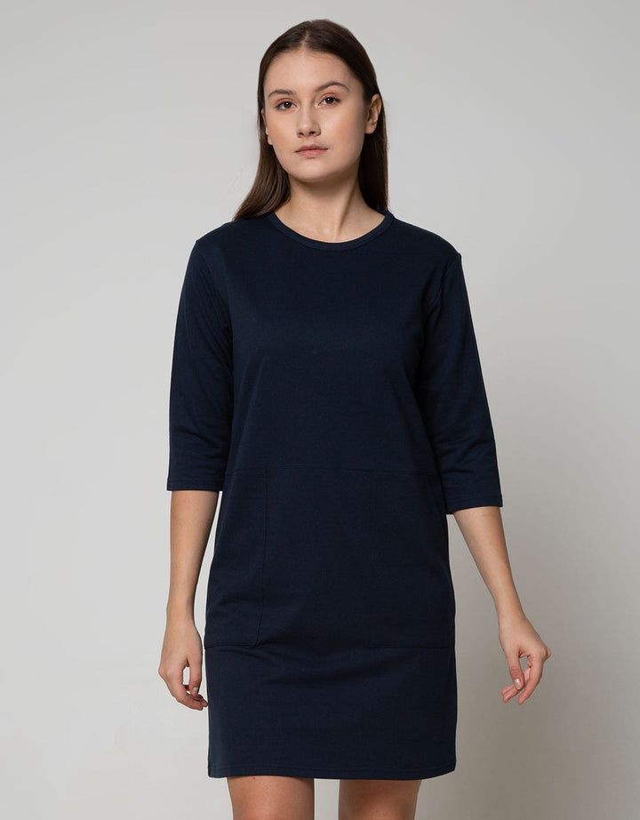Connexion Long Sleeve Midi Dress Big Pocket