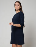 Connexion Long Sleeve Midi Dress Big Pocket