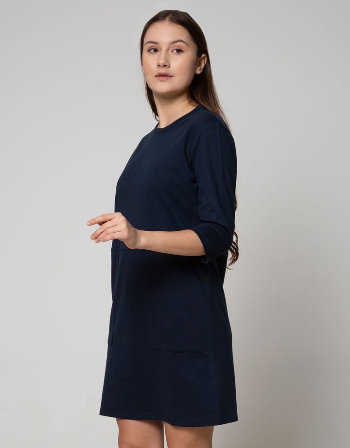 Connexion Long Sleeve Midi Dress Big Pocket