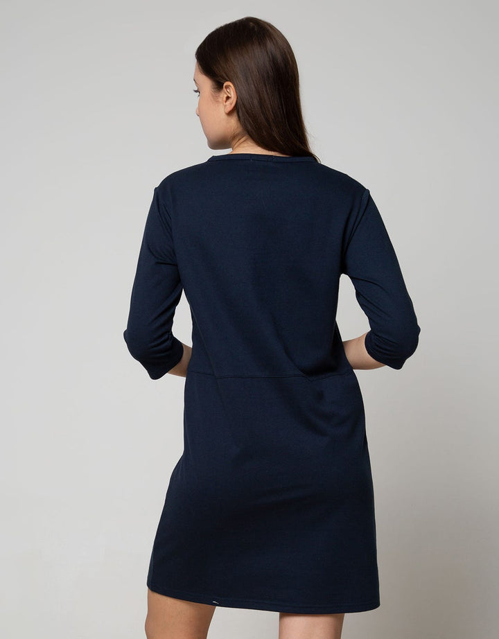Connexion Long Sleeve Midi Dress Big Pocket