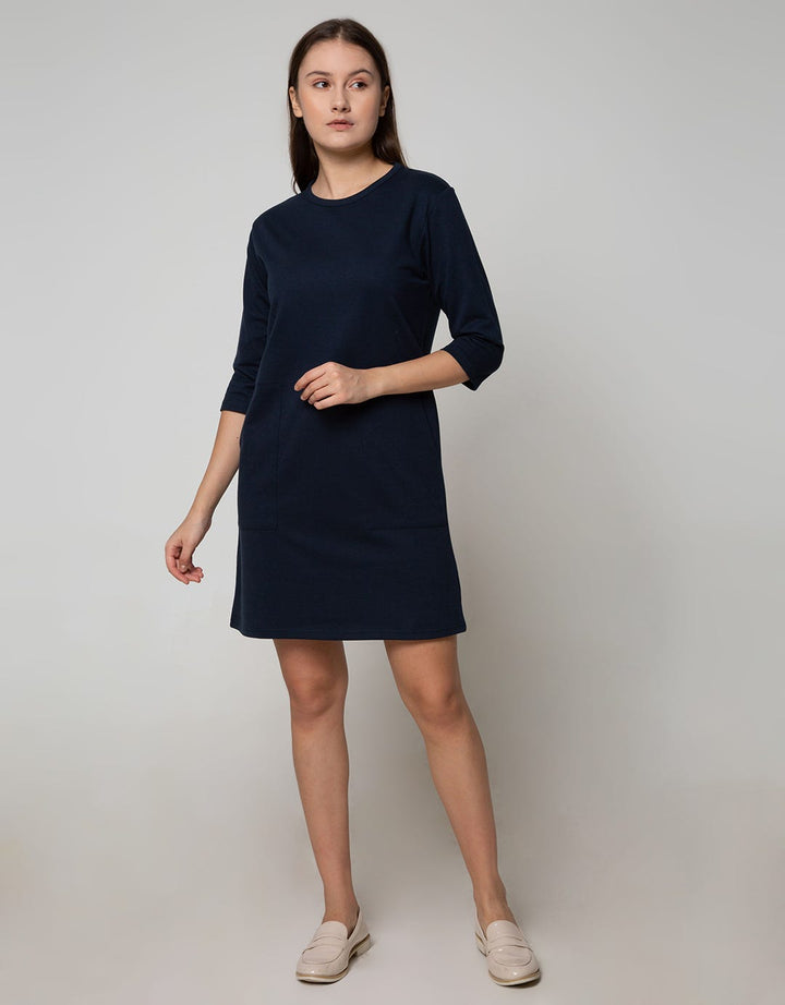 Connexion Long Sleeve Midi Dress Big Pocket