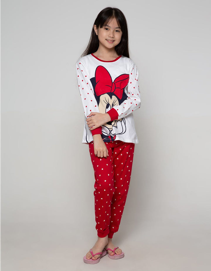 Disney  Minnie Love Top Bottom Set Piyama
