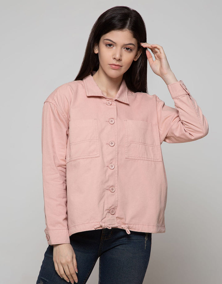 Nevada Denim Jacket Crop Drawstring