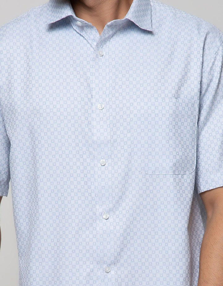 Cole Short Sleeve Shirt Checks Regular Point Collar