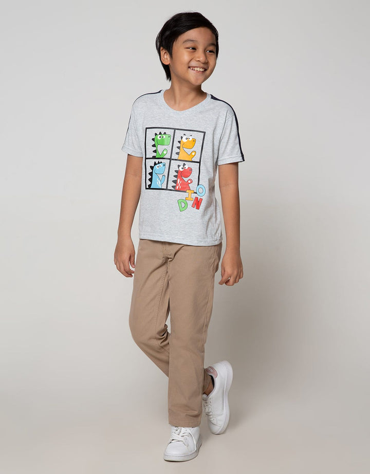 Little M Short Sleeve T-Shirt Cut N Sewn Lengan Dino