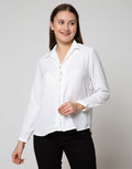 St. Yves Long Sleeve Blouse Top Lyn Crepe