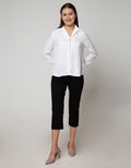 St. Yves Long Sleeve Blouse Top Lyn Crepe