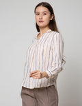 Connexion Long Sleeve Shirt Stripes V-Neck