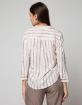 Connexion Long Sleeve Shirt Stripes V-Neck