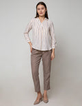 Connexion Long Sleeve Shirt Stripes V-Neck