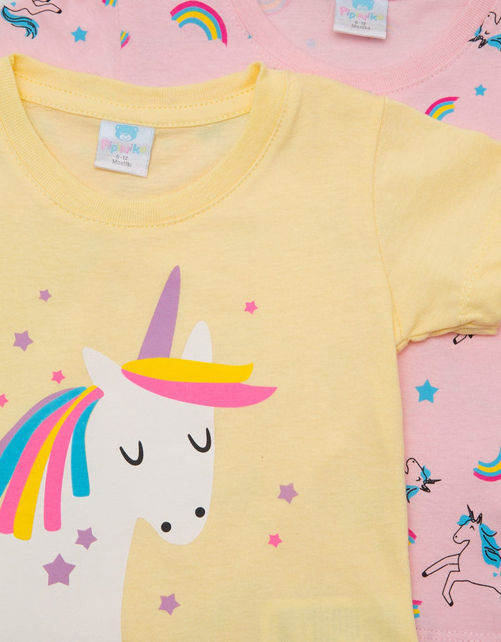 Pipiniko Short Sleeve T-Shirt Pack 2 Pc Unicorn