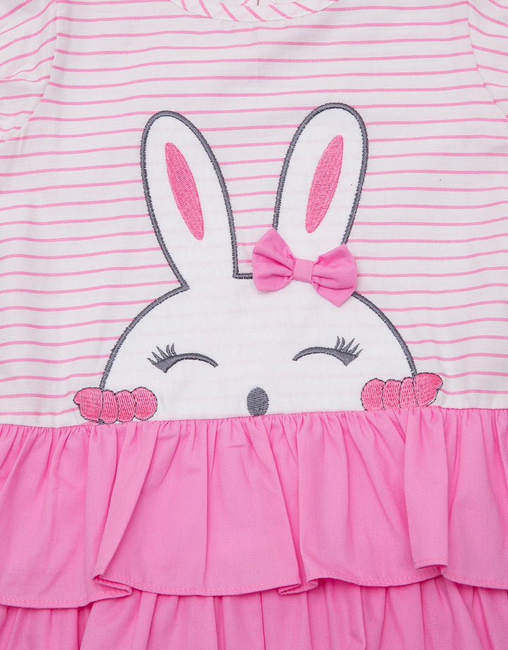 Pipiniko Short Sleeve Midi Dress Salur Bunny