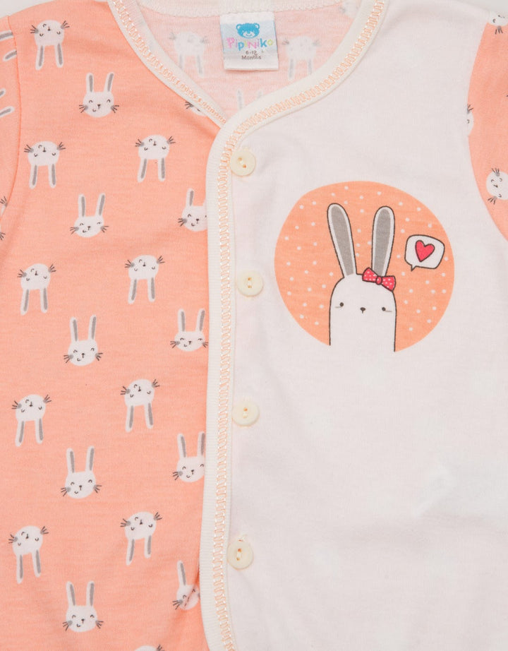 Pipiniko Short Sleeve T-Shirt with Rabbit Screen Printing