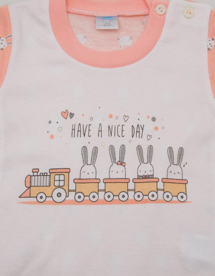 Pipiniko Long Sleeve T-Shirt Oblong Sablon Print Rabbit