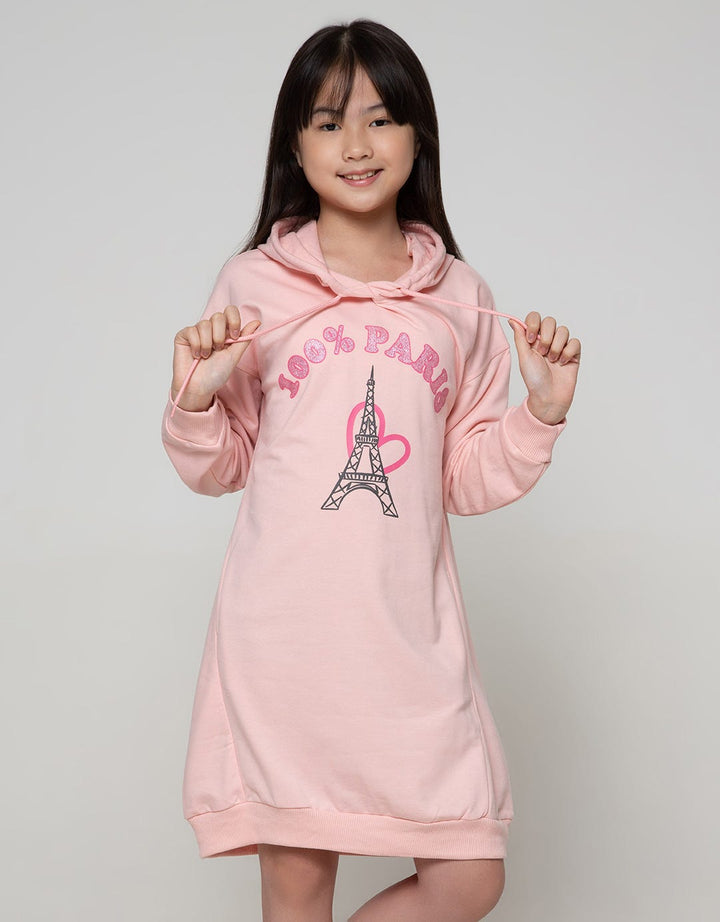 Nevada Long Sleeve Midi Dress Hoodie Print 100 Percent Paris