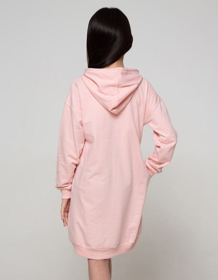 Nevada Long Sleeve Midi Dress Hoodie Print 100 Percent Paris