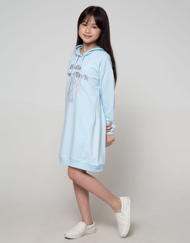 Nevada Long Sleeve Midi Dress Hoodie Print New York City