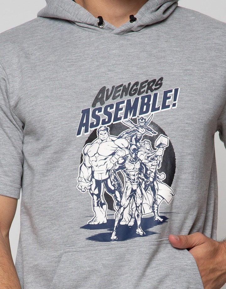 Marvel Avengers Hood Sweatshirt Short Sleeve Avengers Assemble