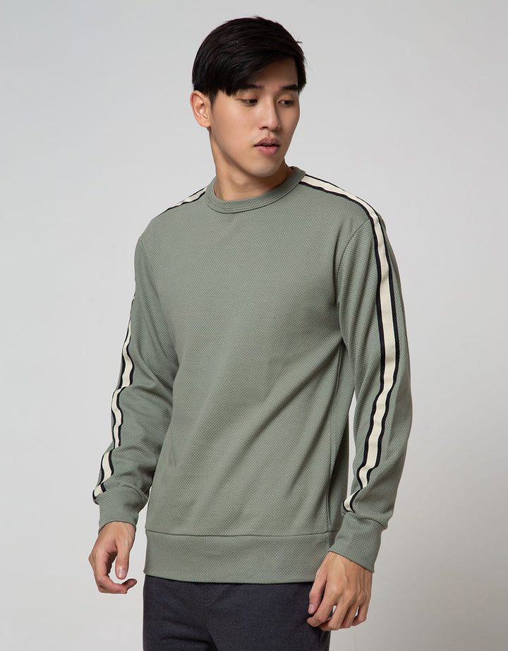 Details Sweatshirt Jumper Texture With Tape On Sho