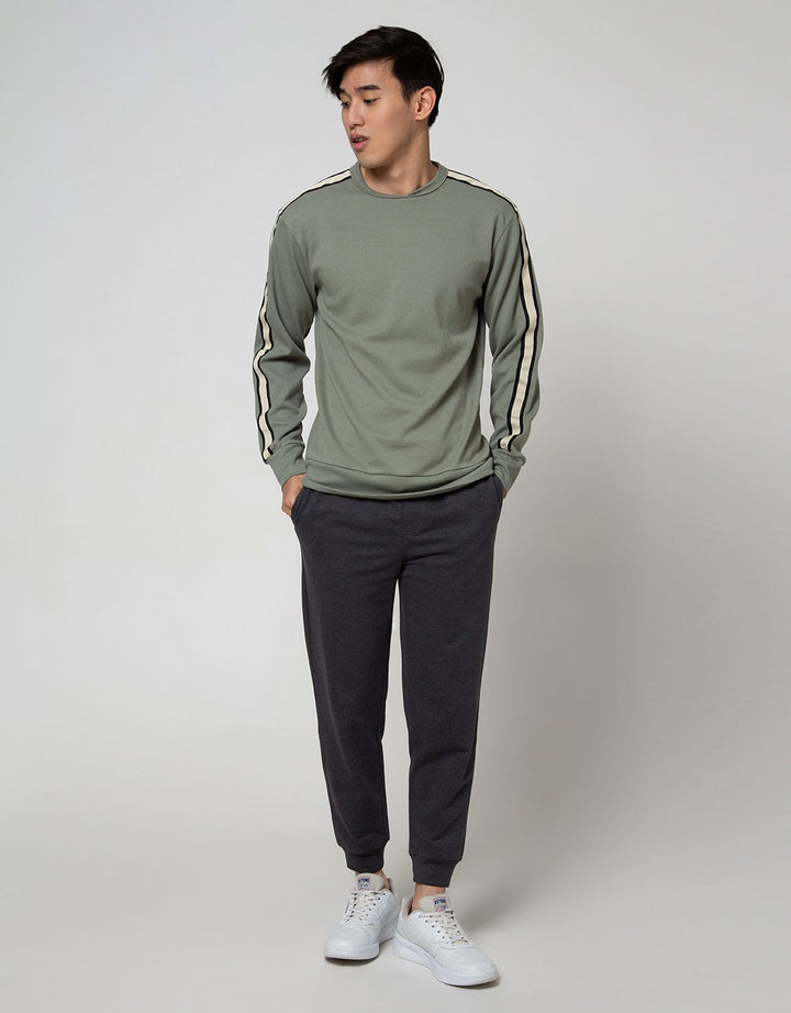 Details Sweatshirt Jumper Texture With Tape On Sho