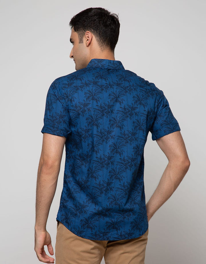 Details Short Sleeve Shirt Rayon Print