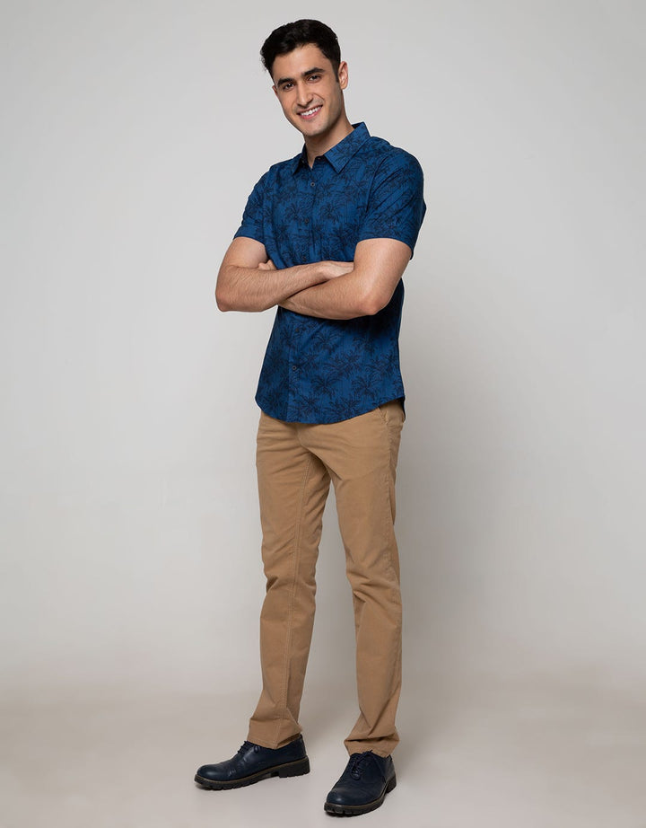 Details Short Sleeve Shirt Rayon Print