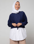 Annisa Long Sleeve Blouse Shirt With 2 Tone Panels