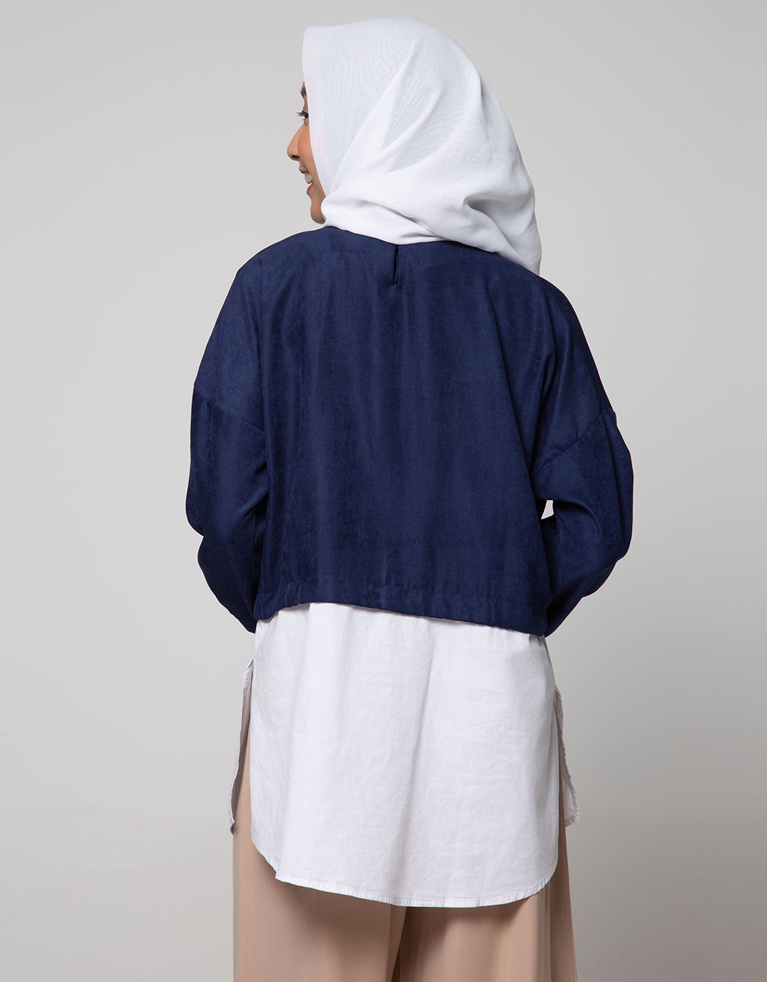 Annisa Long Sleeve Blouse Shirt With 2 Tone Panels