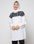 Annisa Long Sleeve Blouse Loose With Brocade On Shoulder
