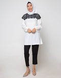 Annisa Long Sleeve Blouse Loose With Brocade On Shoulder