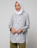 Annisa Long Sleeve Basic Long Shirt With Floral Print