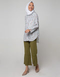 Annisa Long Sleeve Basic Long Shirt With Floral Print