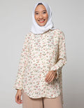 Annisa Long Sleeve Basic Long Shirt With Floral Print