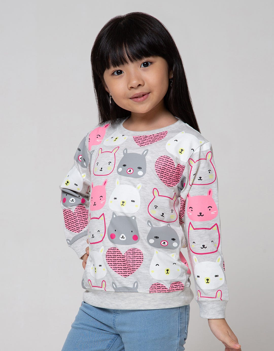 Little M Long Sleeve T-Shirt Cat Fullprint