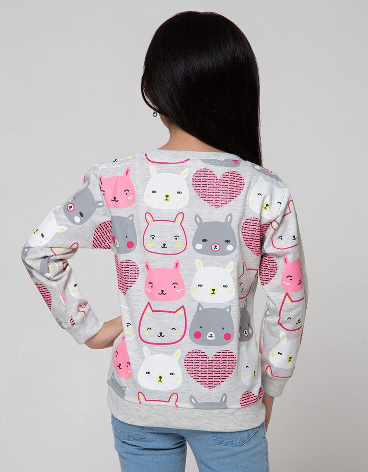Little M Long Sleeve T-Shirt Cat Fullprint